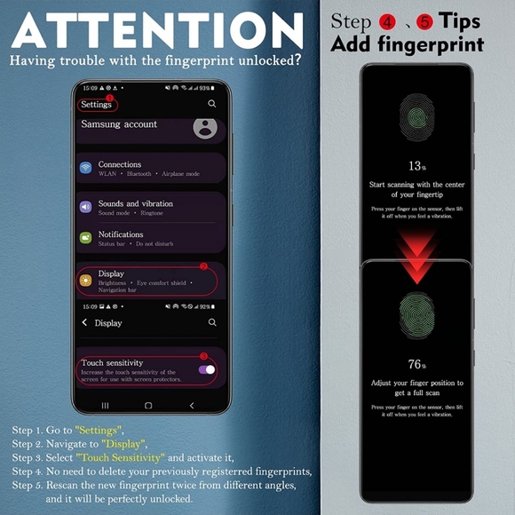 S22 5G 6.1" screen protector for Samsung Galaxy - Picture 3 of 6